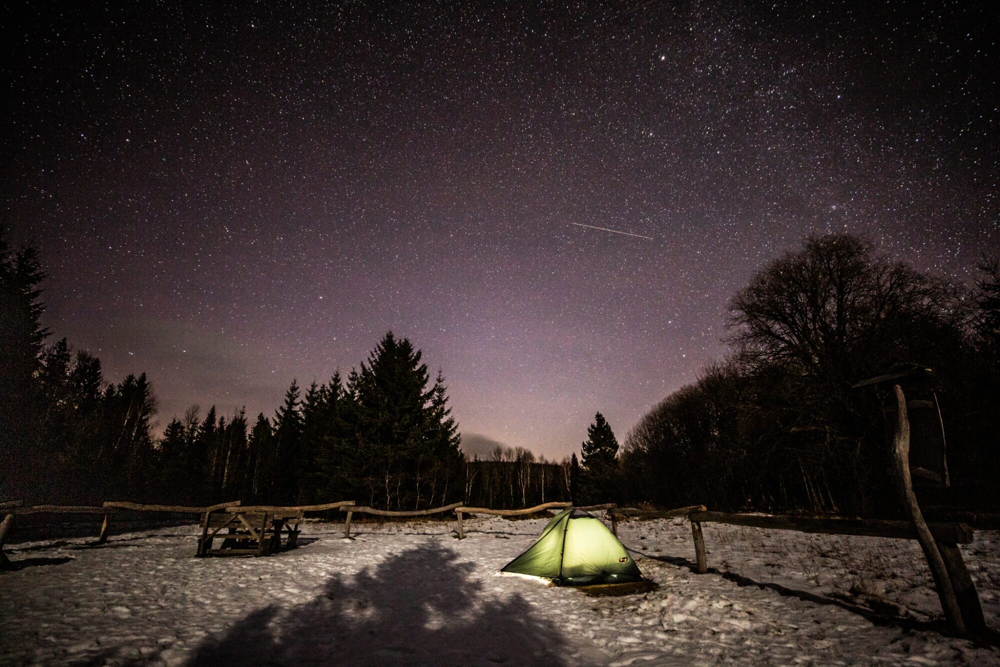 Astrofotografie - Hvězdy na Šumavě, Národní park Šumava, nouzové nocoviště Hůrka u Prášil © Anna Jirásková